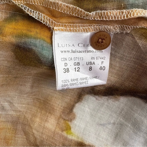 Luisa Cerano Woman’s sz 8 Abstract Rami Blouse - Picture 7 of 7